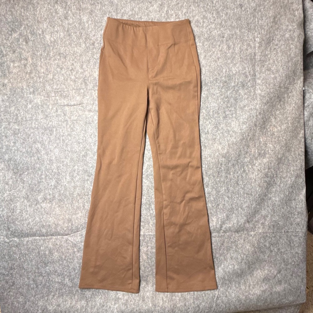 Halara High Waisted Flare Pants Women Small Brown Pocket Yoga Trousers 1776